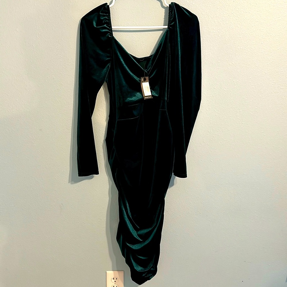 Felt green maternity dress